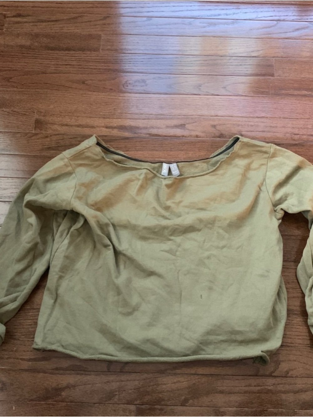 ASOS Olive Green Long-Sleeve Scoop Neck Top